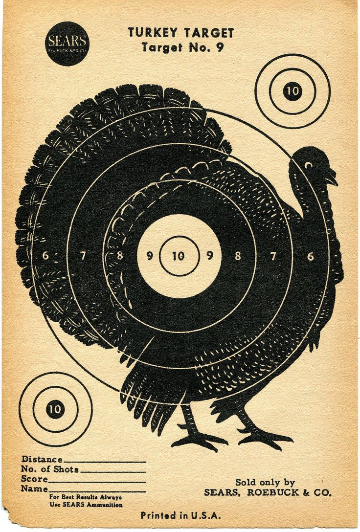 Turkey | Shooting Targets, Paper Targets, Target with Printable Paper Turkey Targets