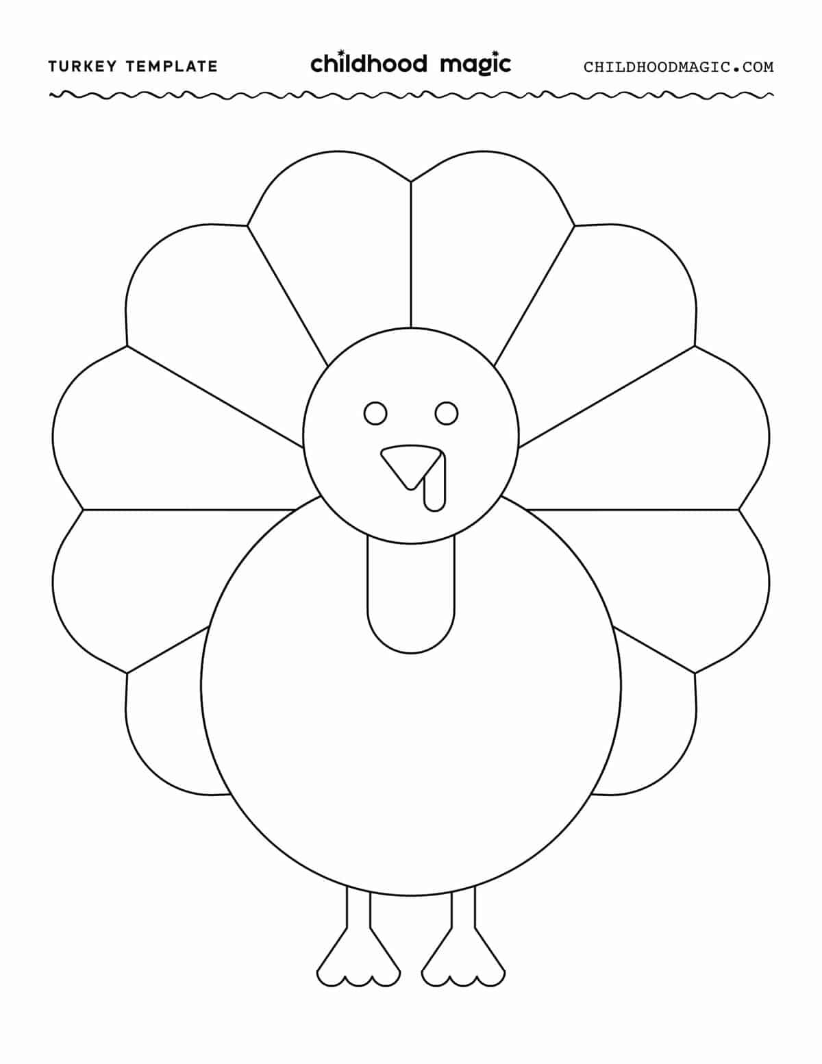 Turkey Template - Childhood Magic in Turkey Template Printable Free Download
