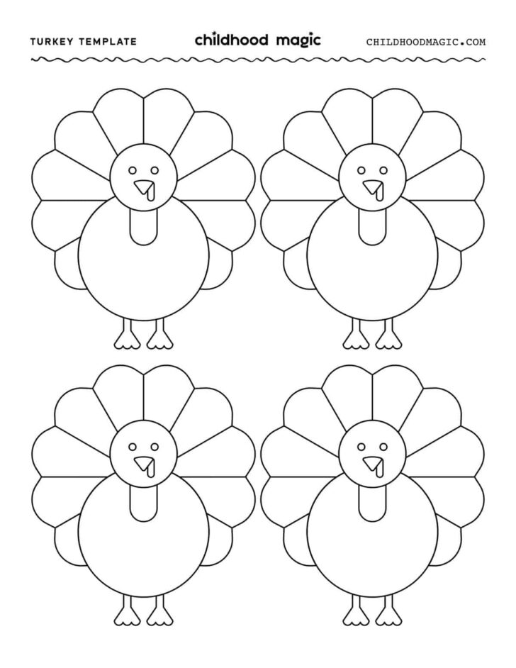 Printable Turkey With Feathers
