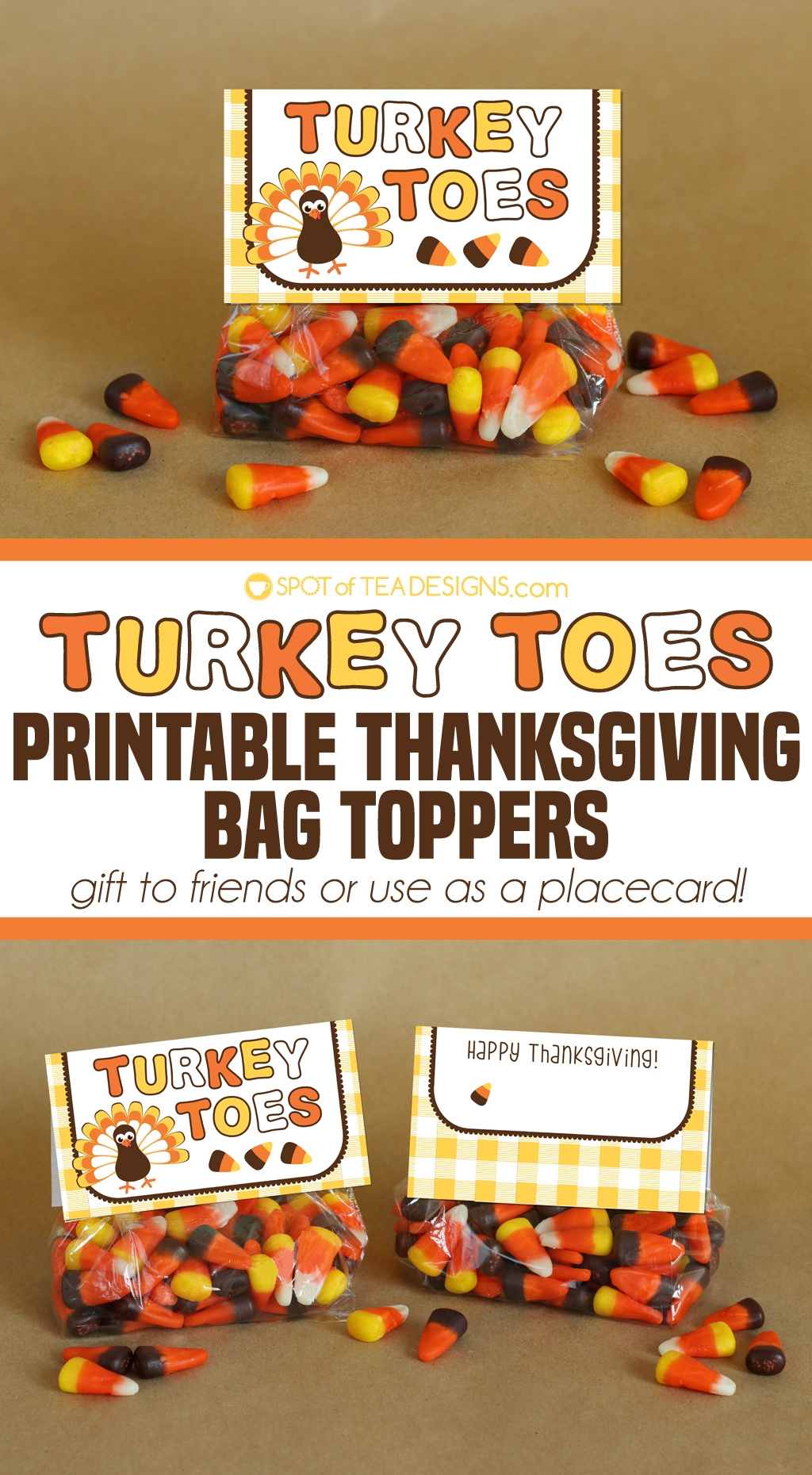 Turkey Toes Thanksgiving Bag Toppers - Spot Of Tea Designs pertaining to Turkey Toes Free Printable