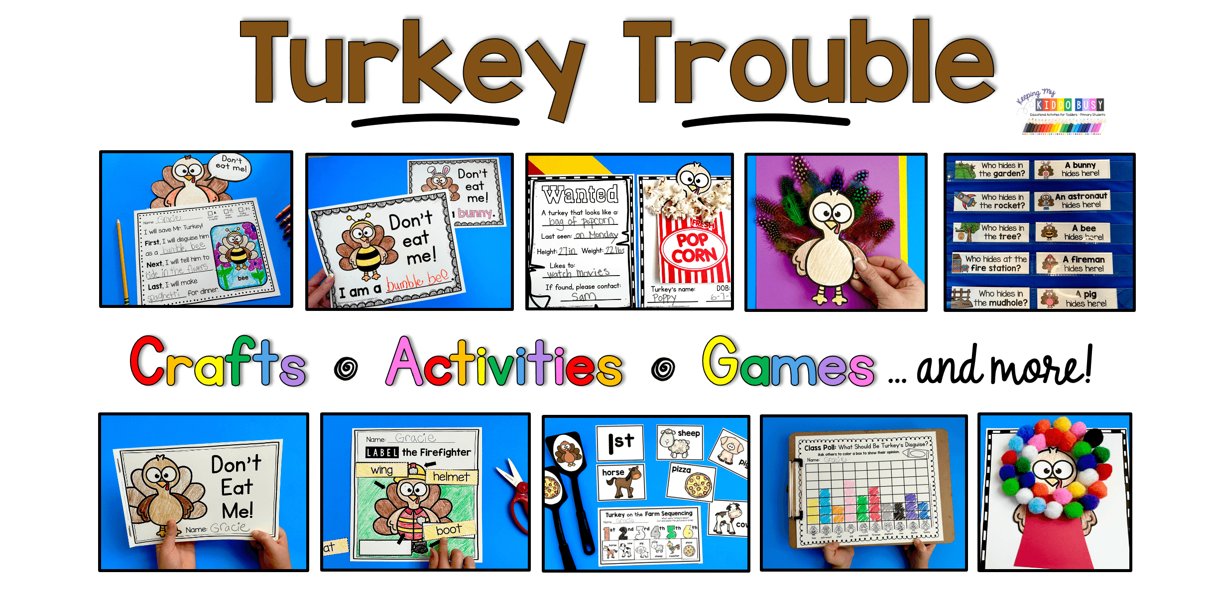 Turkey Trouble Activities And Crafts - Free Worksheets For regarding Turkey Trouble Activities Printable