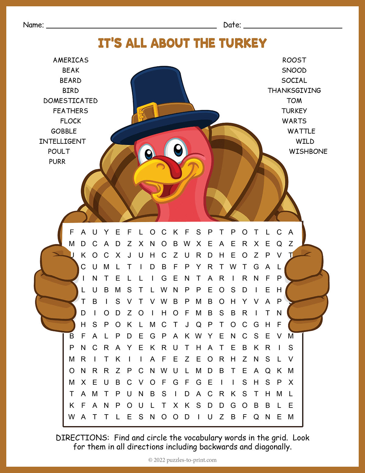Turkey Word Search regarding Turkey Word Search Free Printable