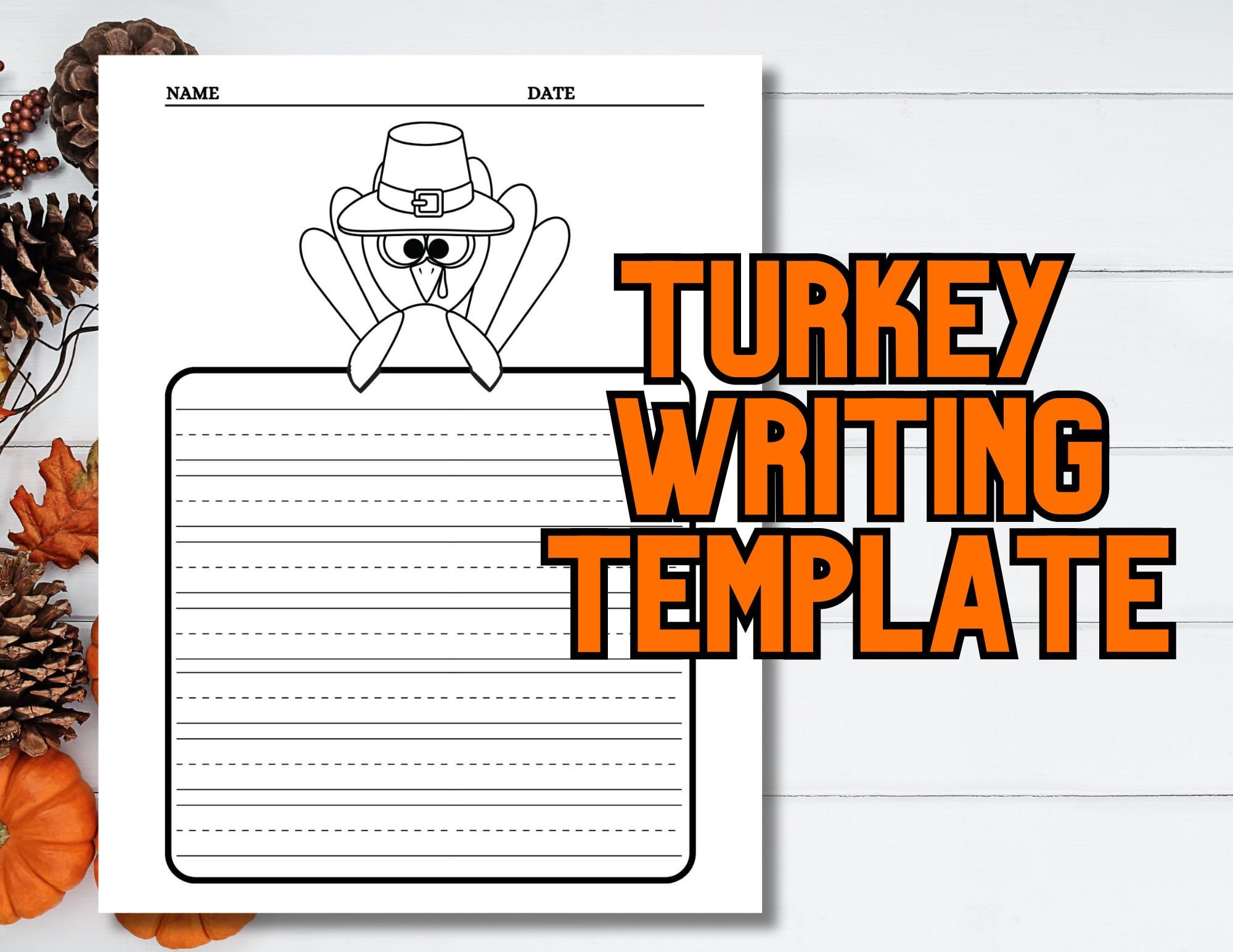 Turkey Writing Template, Thanksgiving Writing Template, Fall regarding Printable Turkey Writing Paper