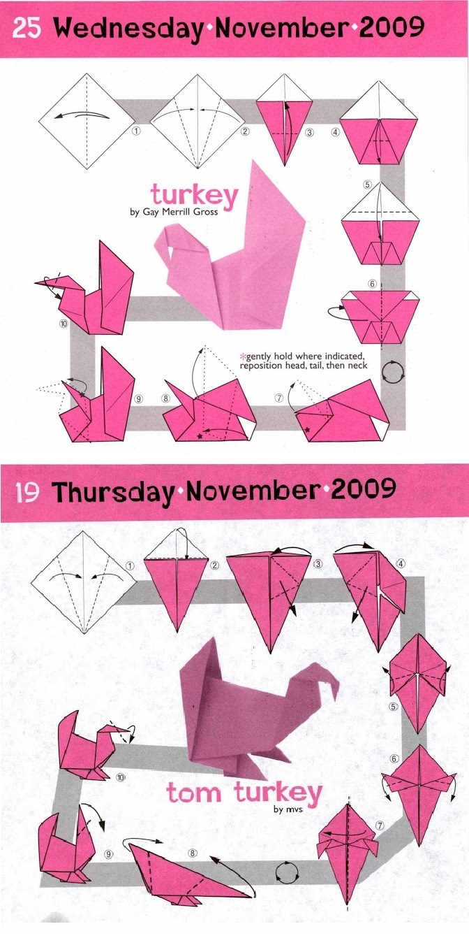 Turkeys throughout Origami Turkey Instructions Printable