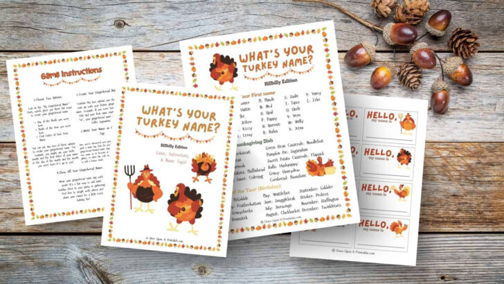 What's Your Turkey Name Free Printable